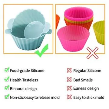 Silicone Cupcake Baking Cups for Easy and Mess-free Baking
