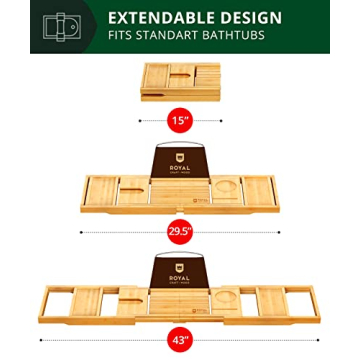 Royal Craft Wood Bath Caddy for Luxurious Bathtime