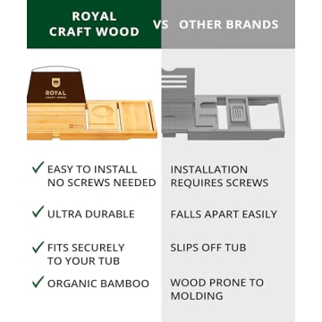 Royal Craft Wood Bath Caddy for Luxurious Bathtime