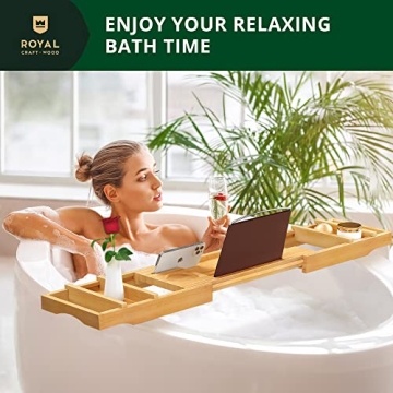 Royal Craft Wood Bath Caddy for Luxurious Bathtime