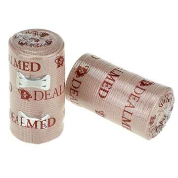 Dealmed Compression Bandages with Clip Closure | Stretch Elastic Wraps for Foot, Ankle, Knee, Leg, Arm & Body, Muscle Sprains, Sports Injury, Edema & Wound Care (3 Inch Pack of 2)