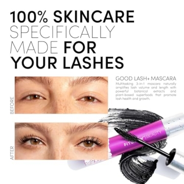 Fitglow Beauty - Natural Vegan Good Lash+ Mascara | Cruelty-Free, Woman-Owned Clean Beauty (Black, 0.3 fl oz | 8 ml)