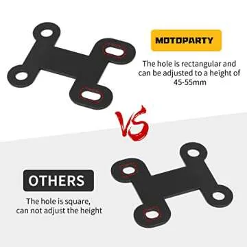 Motoparty Front Fender Lift Kit for Honda CT125 CT 125 Trail 125 Hunter Cub 2020 2021 2022 45-55mm Adjustable Front Fender Lift Up Set Black Steel (Set of 2)