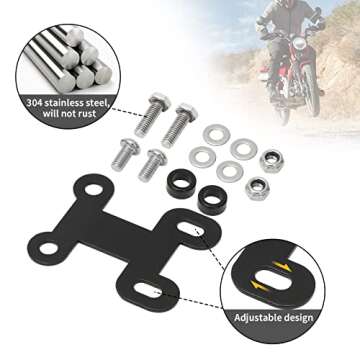 Motoparty Front Fender Lift Kit for Honda CT125 CT 125 Trail 125 Hunter Cub 2020 2021 2022 45-55mm Adjustable Front Fender Lift Up Set Black Steel (Set of 2)