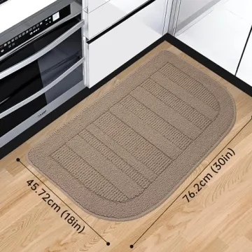 BEQHAUSE Anti-Slip Washable Kitchen Rug Mat Taupe