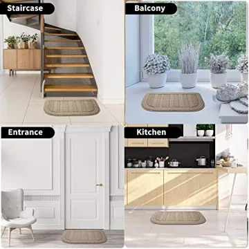 BEQHAUSE Anti-Slip Washable Kitchen Rug Mat Taupe