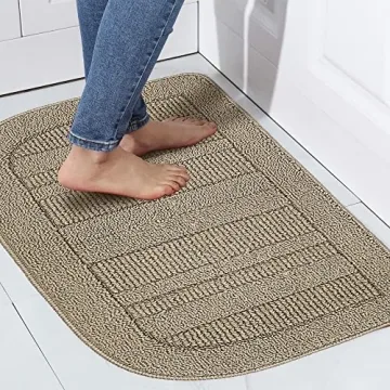 BEQHAUSE Anti-Slip Washable Kitchen Rug Mat Taupe