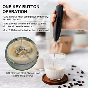 COKUNST Handheld Milk Frother for Coffee & Matcha