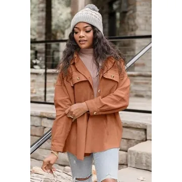 VICHYIE Women's Casual Corduroy Oversized Shacket