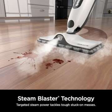 Shark SteamSpot Steam Mop with Steam Blaster Technology, 3 Steam Modes, 2 Washable Pads, XL Removabl...
