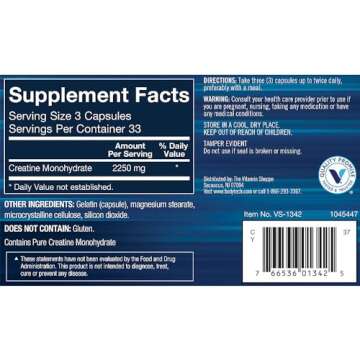 BodyTech Creatine Monohydrate (100 Capsules)