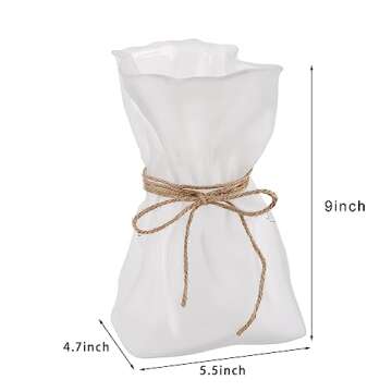 Glass Vase,Irregular Shaped Frosted Vase for Flower, Modern Minimalism Fashionable Vase,Home Bedroom...