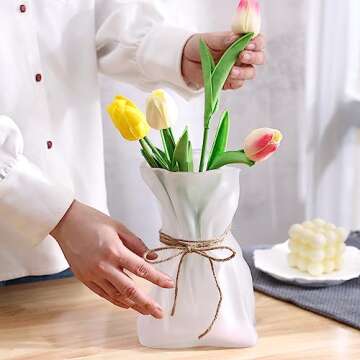 Glass Vase,Irregular Shaped Frosted Vase for Flower, Modern Minimalism Fashionable Vase,Home Bedroom Kitchen Office Wedding Holiday Decor Vase