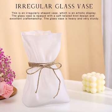 Glass Vase,Irregular Shaped Frosted Vase for Flower, Modern Minimalism Fashionable Vase,Home Bedroom Kitchen Office Wedding Holiday Decor Vase