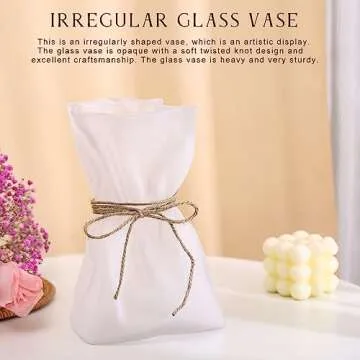 Glass Vase,Irregular Shaped Frosted Vase for Flower, Modern Minimalism Fashionable Vase,Home Bedroom Kitchen Office Wedding Holiday Decor Vase