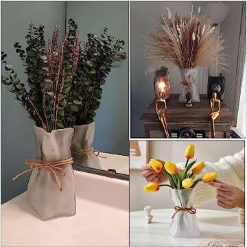 Glass Vase,Irregular Shaped Frosted Vase for Flower, Modern Minimalism Fashionable Vase,Home Bedroom Kitchen Office Wedding Holiday Decor Vase