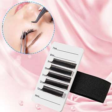 Patelai 4 Pieces Lash Holder Eyelash Extension Hand Pallet Tray Tools with Adjustable Wrist Strap Adjustable Lash Tray Strip Palette One Size Fits Most Eyelash Extension Holder (7-14 mm Pattern)