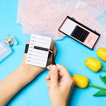 Patelai 4 Pieces Lash Holder Eyelash Extension Hand Pallet Tray Tools with Adjustable Wrist Strap Adjustable Lash Tray Strip Palette One Size Fits Most Eyelash Extension Holder (7-14 mm Pattern)