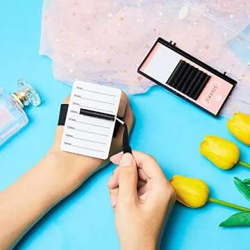 Patelai 4 Pieces Lash Holder Eyelash Extension Hand Pallet Tray Tools with Adjustable Wrist Strap Adjustable Lash Tray Strip Palette One Size Fits Most Eyelash Extension Holder (7-14 mm Pattern)