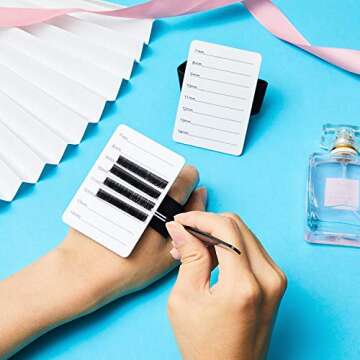 Patelai 4 Pieces Lash Holder Eyelash Extension Hand Pallet Tray Tools with Adjustable Wrist Strap Adjustable Lash Tray Strip Palette One Size Fits Most Eyelash Extension Holder (7-14 mm Pattern)