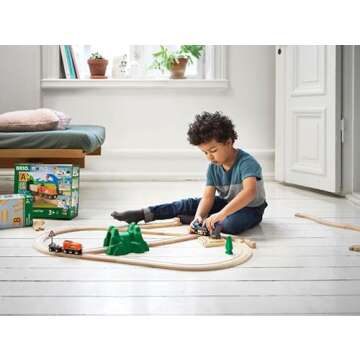 BRIO Starter Lift&Load Set Wooden Toy Train Durable | Child Safe | Encourages Creativity | Compatibl...