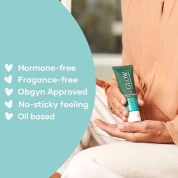 Glow Vaginal Moisturizer, 1.7 Fl Oz, Hormone-Free Intimate Hydrator, Vulva Gel with Collagen, Aloe Vera & Hyaluronic Acid, Helps Relieve Dryness, Itching & Burning, Obgyn Approved