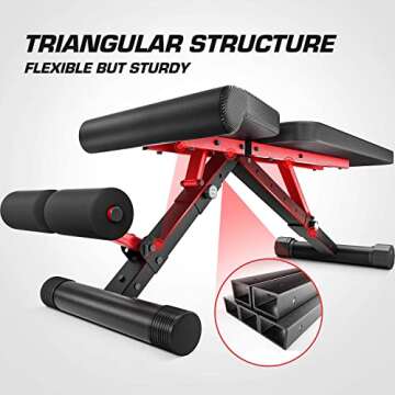 Pelpo Adjustable Weight Bench, Folding Weight Lifting Bench, Workout Bench for Home, Incline/Decline Bench for Full Body Workout, Strength Training Benches, Max Load 660lbs
