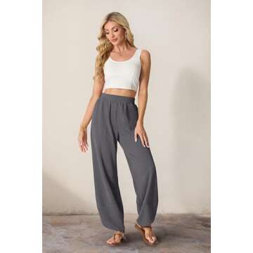 FREEOAK Wide Leg Boho Pants for Women - Chic & Comfy