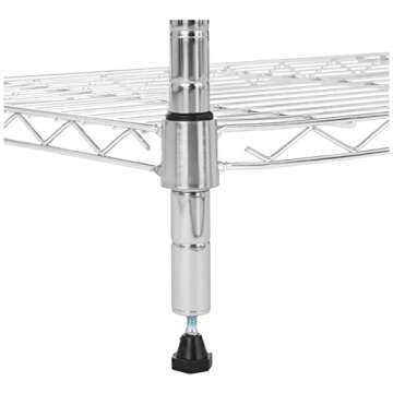 Amazon Basics 4-Shelf Adjustable Heavy Duty Steel Wire Rack Storage Shelving Organizer for Kitchen, Garage, 36" L x 14" W x 54" H, Chrome Silver