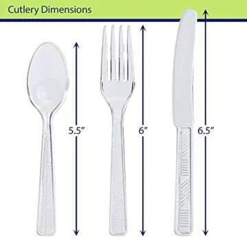 Party Dimensions 300 Count Plastic Cutlery Combo Box - Disposable Clear Plastic Silverware