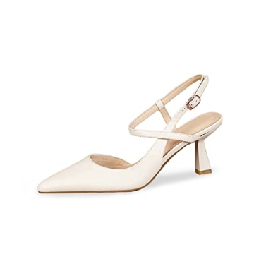 Lnsshee Womens Low Kitten Heel Closed Pointed Toe Slingback Pumps Heels Slip On Heeled Sandals Dress...