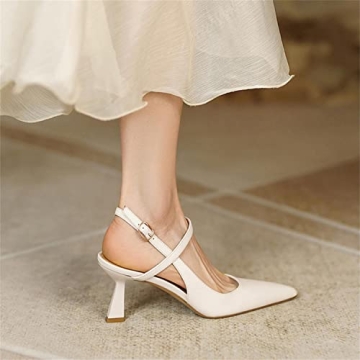 Stylish Lnsshee Women's Kitten Heel Closed Pointed Toe Pumps