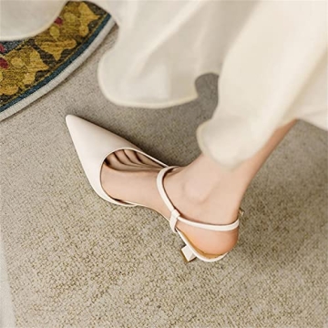 Stylish Lnsshee Women's Kitten Heel Closed Pointed Toe Pumps