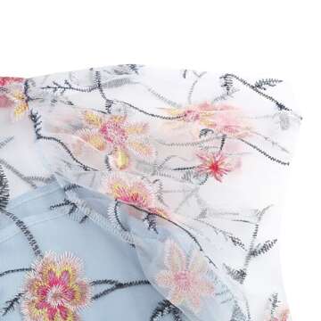 Elegant Floral Embroidery Dress for Women - Vintage Charm