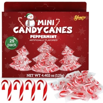 Christmas Mini Candy Canes - Classic Red & White Peppermint Flavors, Ideal for Holiday Gifting
