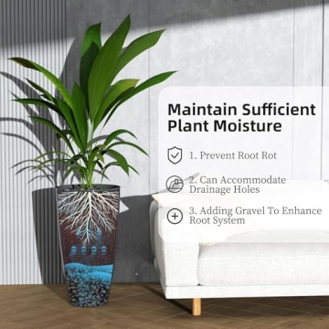 Sturdy Indoor Outdoor Tall Planters - 21 Inch Duo Set