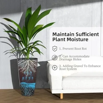 Sturdy Indoor Outdoor Tall Planters - 21 Inch Duo Set