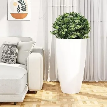 Sturdy Indoor Outdoor Tall Planters - 21 Inch Duo Set
