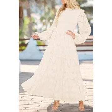 Elegant Floral Long Sleeve Maxi Dress with Pockets