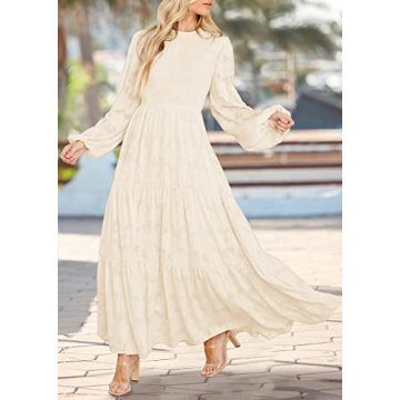 Elegant Floral Long Sleeve Maxi Dress with Pockets
