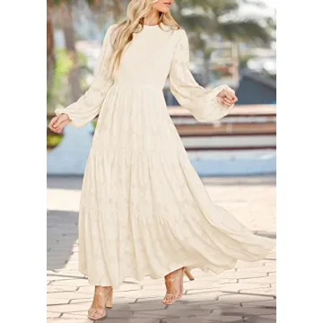 Elegant Floral Long Sleeve Maxi Dress with Pockets