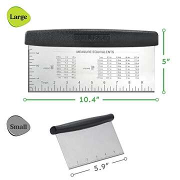 HULISEN Large Bench Scraper: 10-Inch Stainless Steel Pastry Tool for Baking