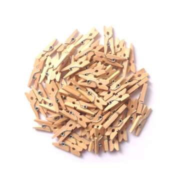 LWR CRAFTS Wooden Mini Clothespins 100 Per Pack 1" 2.5cm (Natural)
