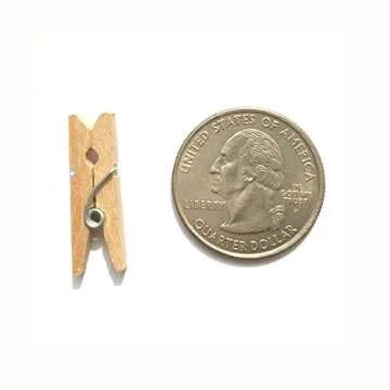 LWR CRAFTS Wooden Mini Clothespins 100 Per Pack 1" 2.5cm (Natural)