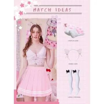 Avidlove Short Pleated Skirt Sexy Mini Skirt Cheer Skirt School Girl Skirts for Women (Pastel Pink， Medium)