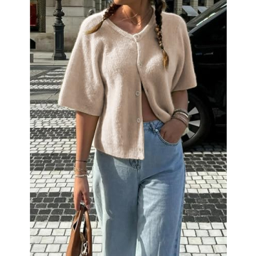 SCUSTY Lightweight Button-Down Cardigan for Women