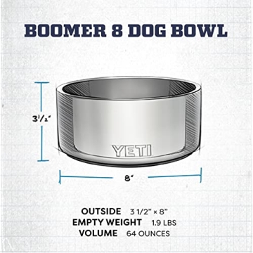YETI Boomer Dog Bowl - Durable, Non-Slip & Insulated