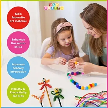 WAU Craft Pom Pom Balls 100pcs Large Multicolored Pompoms