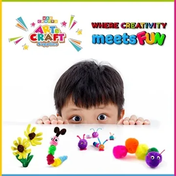 WAU Craft Pom Pom Balls 100pcs Large Multicolored Pompoms