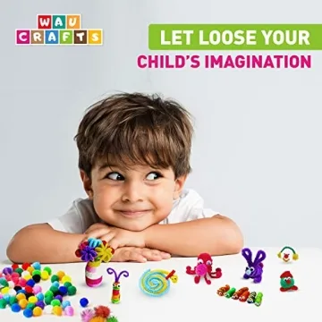 WAU Craft Pom Pom Balls 100pcs Large Multicolored Pompoms